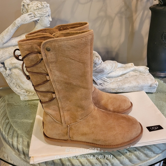 Ugg Tasman Boots Braided Lace-Up Suede Designer Celebrity Luxury Shearling #132 - Picture 12 of 14